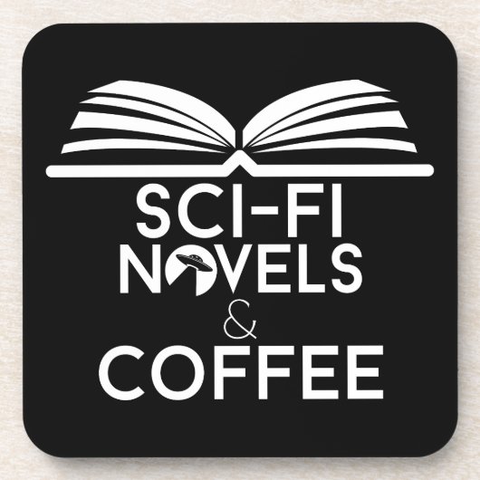 Sciencefictionromans en koffie bier onderzetter (Voorkant)