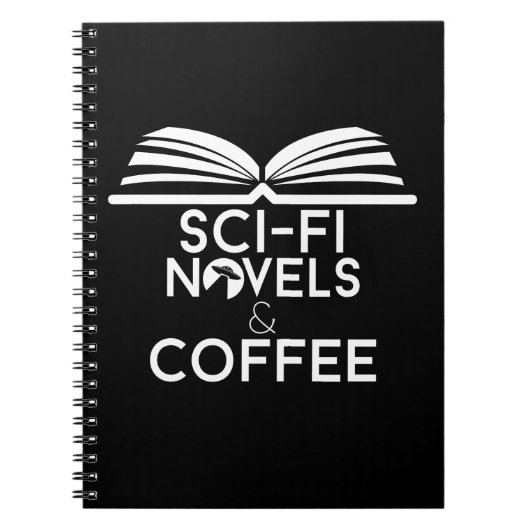 Sciencefictionromans en koffie notitieboek (Voorkant)