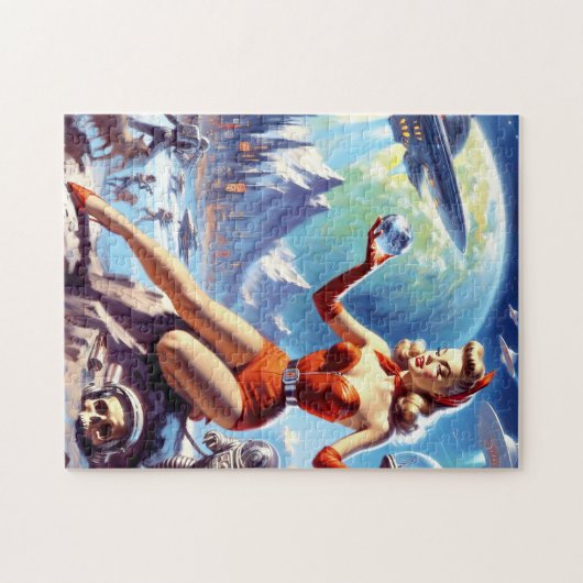  sciencefictionvrouw uit de jaren vijftig legpuzzel (Horizontaal)