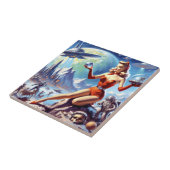 sciencefictionvrouw uit de jaren vijftig tegeltje (Zijkant)