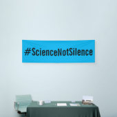 #ScienceNotSilence Politiek protest March Blue Spandoek (Beurs)