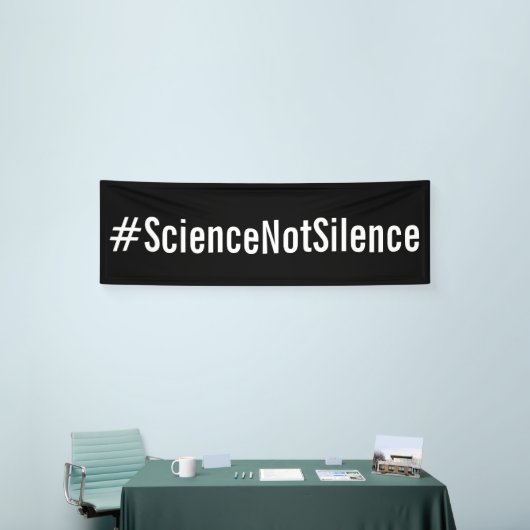 #ScienceNotSilence Politieke protestmars Spandoek (Beurs)
