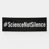 #ScienceNotSilence Politieke protestmars Spandoek (Horizontaal)