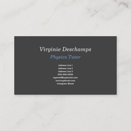 Sciences Natuurkunde Tutor - Periodieke tafel op z Visitekaartje (Achterkant)