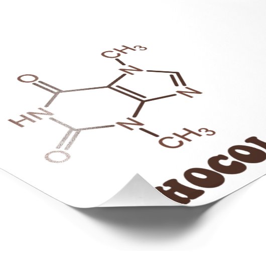 Scientific Chocolate Element Theobromine Molecule Foto Afdruk (Hoek)