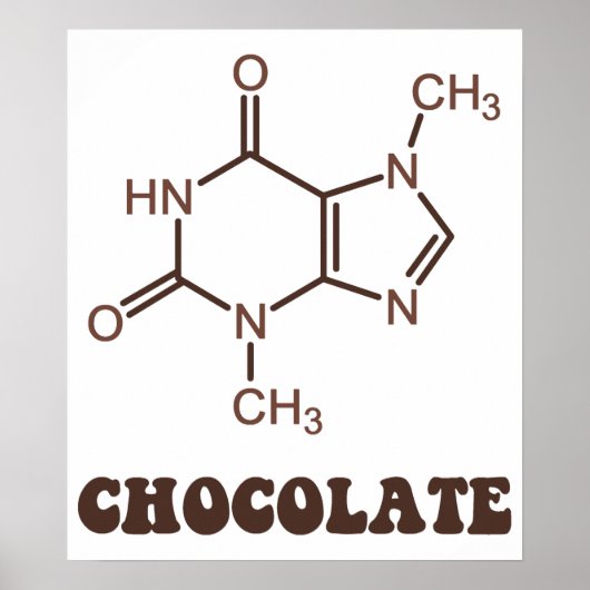 Scientific Chocolate Element Theobromine Molecule Poster (Voorkant)