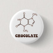 Scientific Chocolate Element Theobromine Molecule Ronde Button 3,2 Cm (Voorkant)