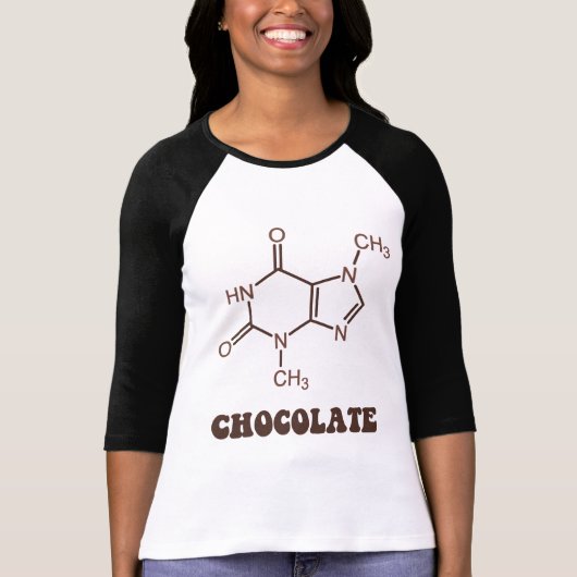 Scientific Chocolate Element Theobromine Molecule T-shirt (Voorkant)