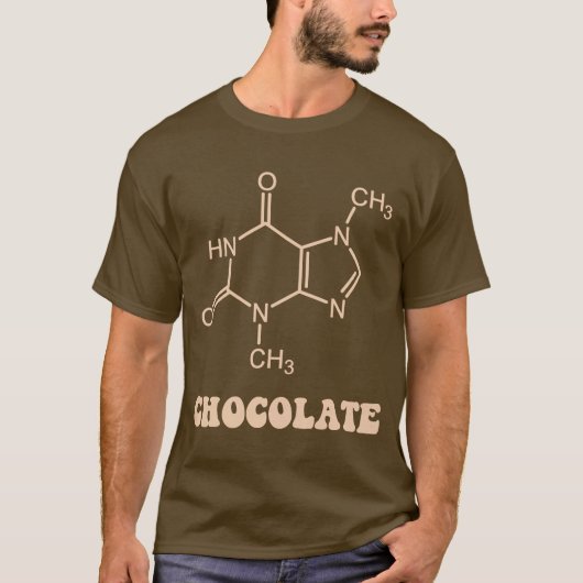 Scientific Chocolate Element Theobromine Molecule T-shirt (Voorkant)