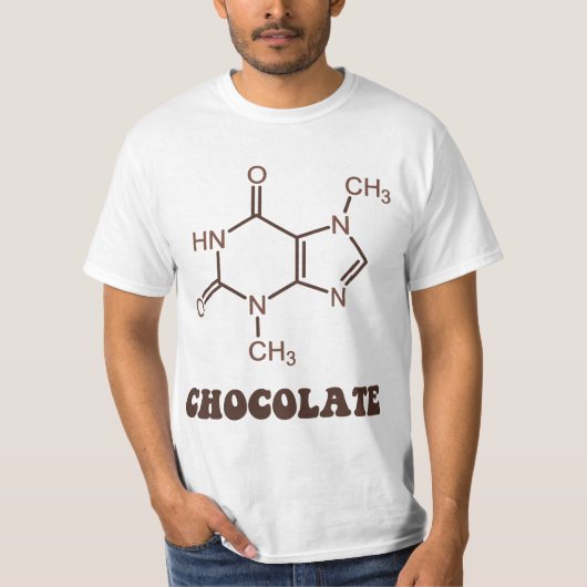 Scientific Chocolate Element Theobromine Molecule T-shirt (Voorkant)