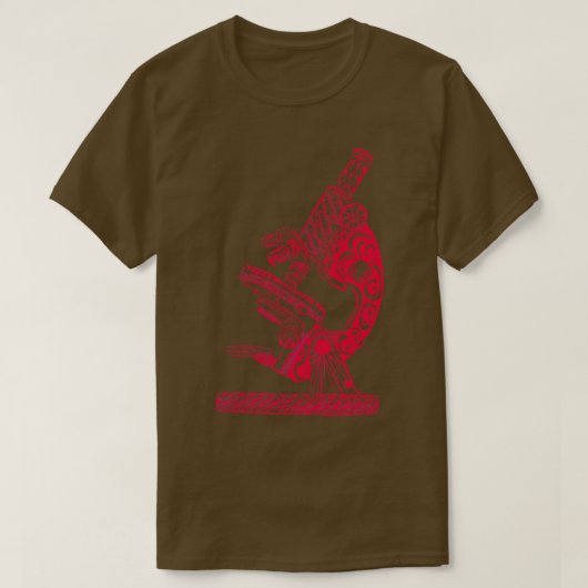 Scientific Microscope Line Drawing Beetle Crimson T-shirt (Design voorkant)