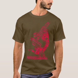 Scientific Microscope Line Drawing Beetle Crimson T-shirt