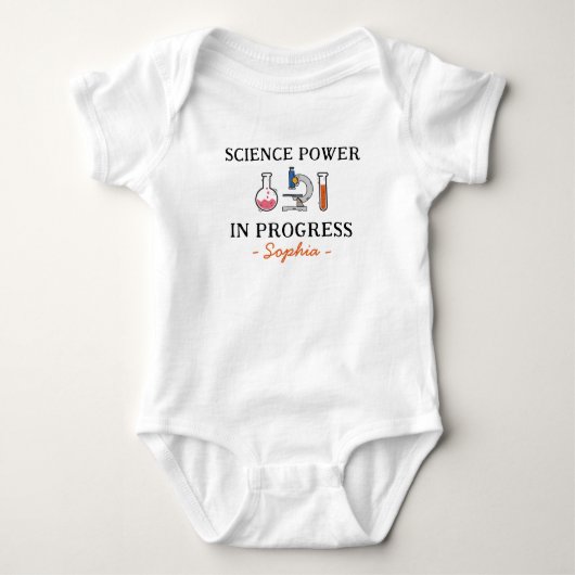 Scientist Baby Shower - Science Power in Progress Romper (Voorkant)