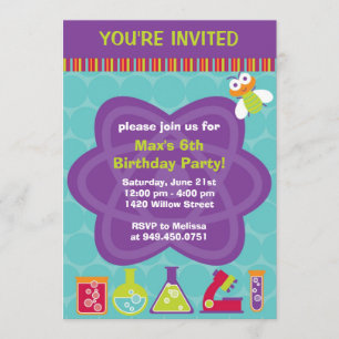 Scientist Birthday Party Invitation Kaart