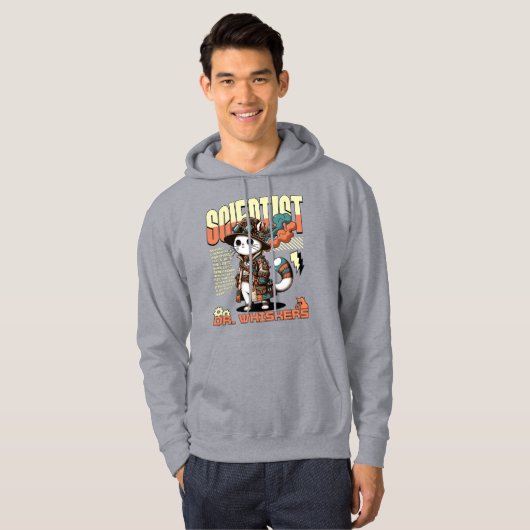 Scientist Cat | Grappige kat | Casual hoodie (Voorkant volledig)