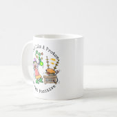 Scientist Funny Quote denkt als een proton Cartoon Koffiemok (Voorkant links)