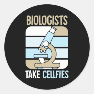 Scientist Gift Biologen nemen celfies Ronde Sticker
