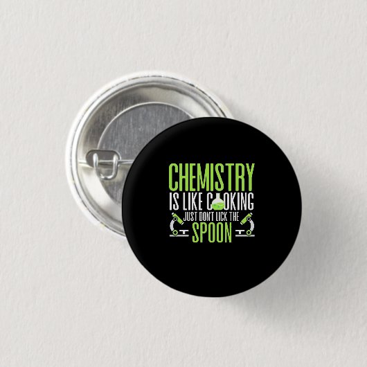 Scientist Gift | Chemie is als koken Ronde Button 3,2 Cm (Voorkant /achterkant)