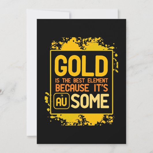 Scientist Gift | Goud is het beste element Save The Date (Voorkant)