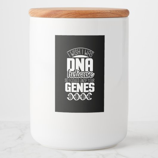 Scientist Gift | Ik wou dat ik DNA Helicase was Voedselcontainer Etiket (Voorkant)