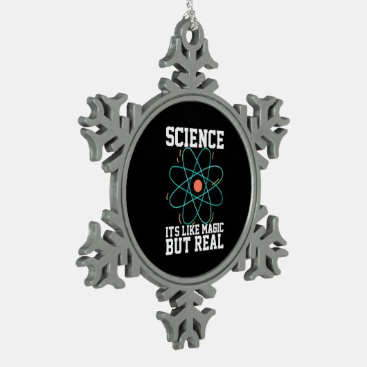 Scientist Gift | Wetenschap is als een Magisch Tin Sneeuwvlok Ornament (Links)