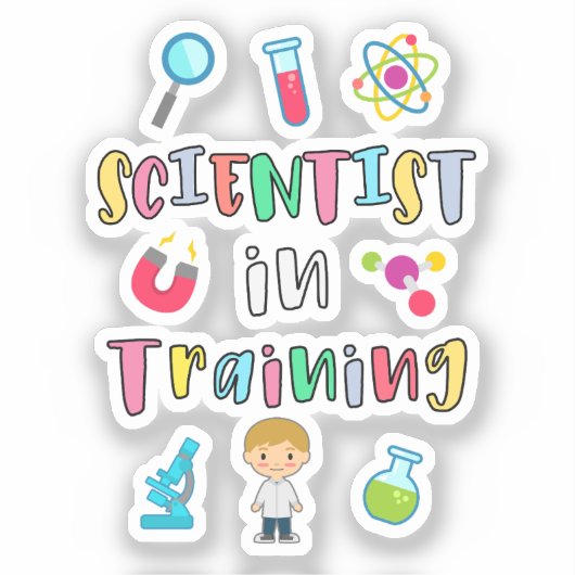 Scientist in Training for Young Scientists Sticker (Voorkant)