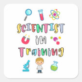 Scientist in Training for Young Scientists Vierkante Sticker (Voorkant)