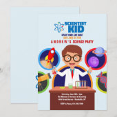 Scientist Kind Invitation Kaart (Voorkant / Achterkant)