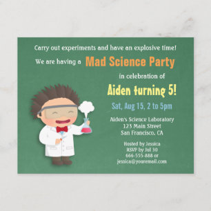 Scientist Mad Science Birthday Party Kaart