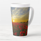 Scientist Quote Sunset Poppies Mystery Latte Mok (Rechterhoek)