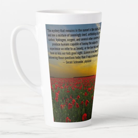 Scientist Quote Sunset Poppies Mystery Latte Mok (Links)