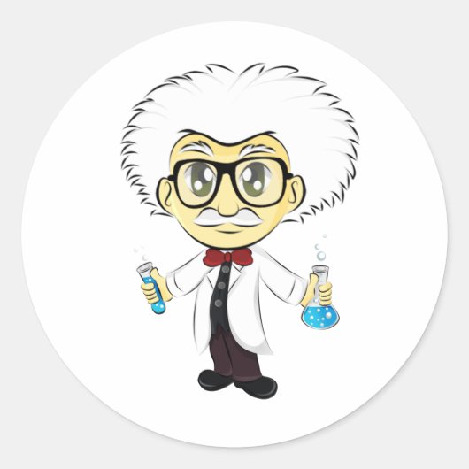 Scientist Ronde Sticker (Voorkant)