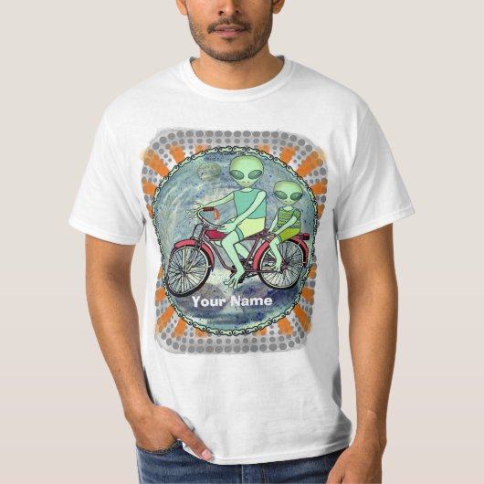 Scifi Alien-fiets T-shirt (Voorkant)