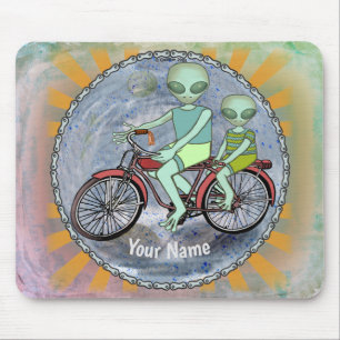 Scifi Alien Riding Bike Muismat