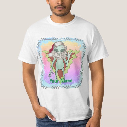 Scifi Alien Santa T-Shirt (Voorkant)