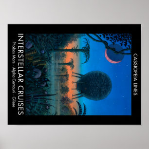 SciFi Art Cassiopeia Lines Interstellar Cruises Poster