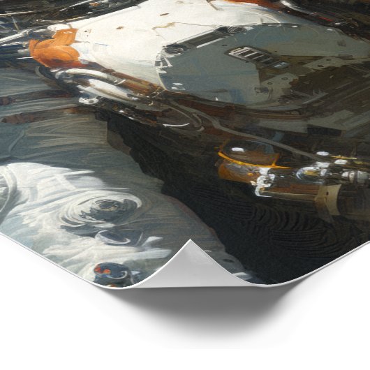 Scifi Art Poster: Boeiende werken van John Berkey Poster (Hoek)