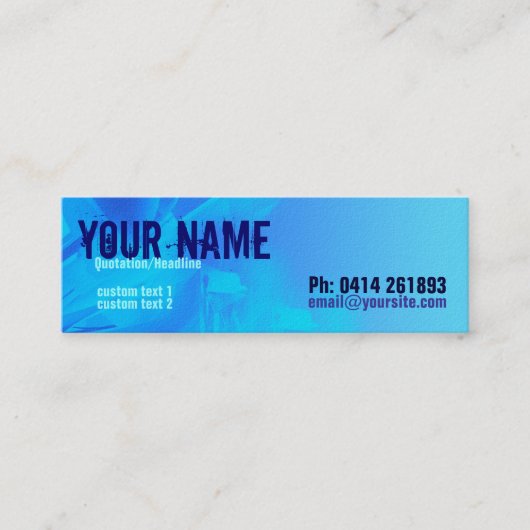 Scifi_Blue Skinny Profile Card Mini Visitekaartje (Voorkant)