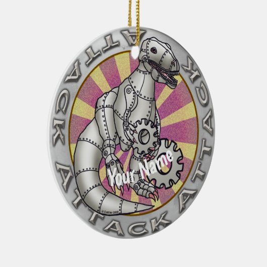 Scifi dinosaur robot keramisch ornament (Rechts)