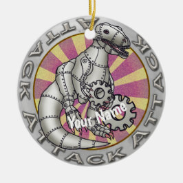 Scifi dinosaur robot keramisch ornament