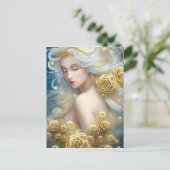 SciFi Exquise Delicate Gold Intricate Rozen Fema Briefkaart (Staand voorkant)