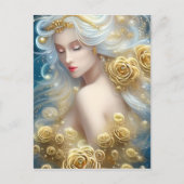 SciFi Exquise Delicate Gold Intricate Rozen Fema Briefkaart (Voorkant)