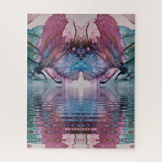 Scifi Fantasy Butterfly Water reflectie Abstract Legpuzzel (Verticaal)