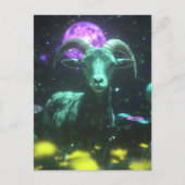 Scifi Goat in Space Fantasy Briefkaart (Voorkant)