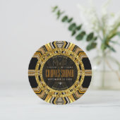 Scifi Gold Art Deco Stijlvolle Glamour Koppels Dou Kaart (Staand voorkant)