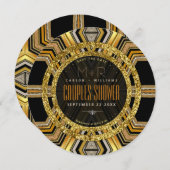 Scifi Gold Art Deco Stijlvolle Glamour Koppels Dou Kaart (Voorkant / Achterkant)