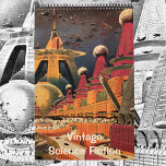 SciFi-illustraties, Retro Science Fiction Kalender<br><div class="desc">illustratie science fiction kalender van 12 maanden met aliens ,  ruimte ,  futuristisch vervoer en futuristische steden .</div>