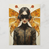 Scifi Insect Vrouw Briefkaart (Voorkant)