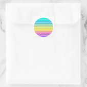 scifi rainbow pastel 60s 70s zonnestrepen vierkante sticker (Tas)