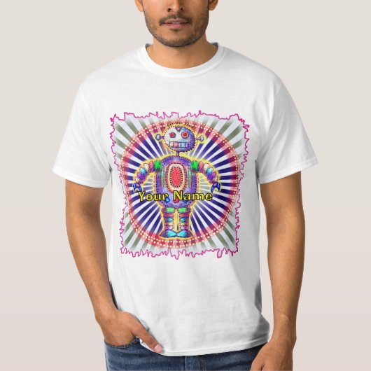 Scifi rainbow robot t-shirt (Voorkant)